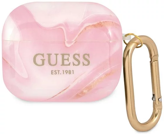 Levně Guess GUA3UNMP AirPods 3 cover pink Marble Collection (GUA3UNMP)