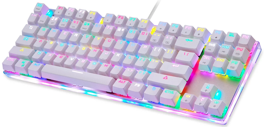 Levně Herní klávesnice Mechanical gaming keyboard Motospeed K87S (white)
