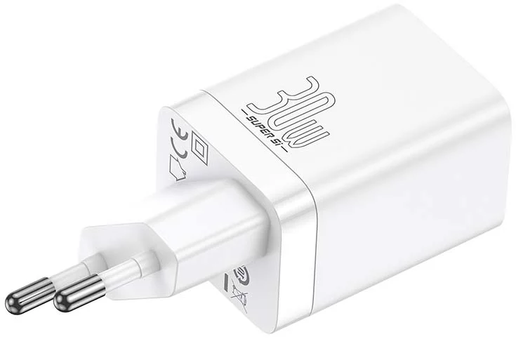 Nabíjačka Baseus Super Si Pro Quick Charger USB + USB-C 30W (white)