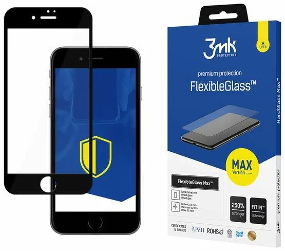 Ochranné sklo 3MK FlexibleGlass Max iPhone 7/8/SE 2020 black 