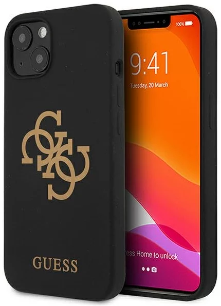 Levně Kryt Guess GUHCP13MLS4GGBK iPhone 13 6,1" black hard case Silicone 4G Logo (GUHCP13MLS4GGBK)