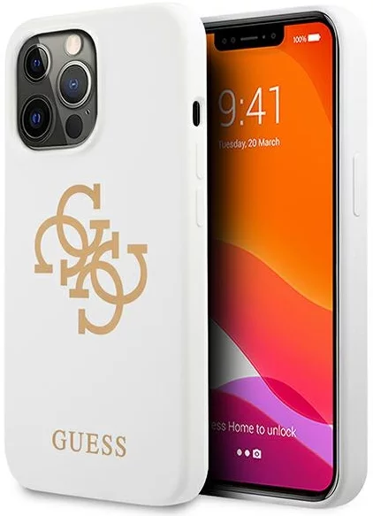 E-shop Kryt Guess GUHCP13XLS4GGWH iPhone 13 Pro Max 6,7" white hard case Silicone 4G Logo (GUHCP13XLS4GGWH)