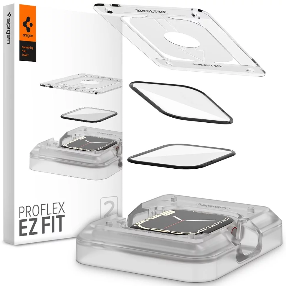 Tempered Glass Spigen ProFlex EZ Fit 2 Pack - Apple Watch 7 41mm