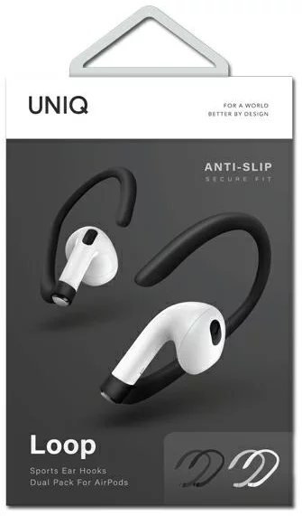Levně Držák UNIQ Loop Sports Ear Hooks AirPods white-black dual pack (UNIQ-LSPORTSEHKS-WHTBLK)