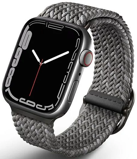Řemínek UNIQ strap Aspen Apple Watch 44/42/45mm Braided DE pebble grey (UNIQ-45MM-ASPDEPGRY)