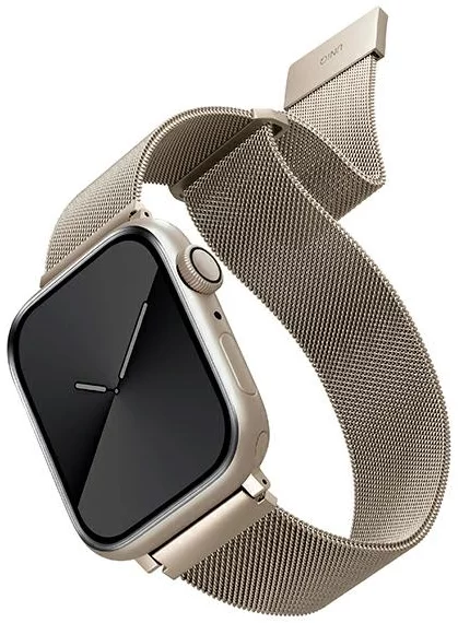 Řemínek UNIQ strap Dante Apple Watch Series 4/5/6/7/SE 38/40/41mm. Stainless Steel starlight (UNIQ-41MM-DANSLGT)