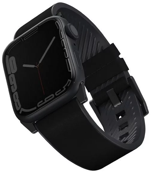 Remienok UNIQ strap Straden Apple Watch Series 4/5/6/7/SE 42/44/45mm. Leather Hybrid Strap black (UNIQ-45MM-STRABLK)