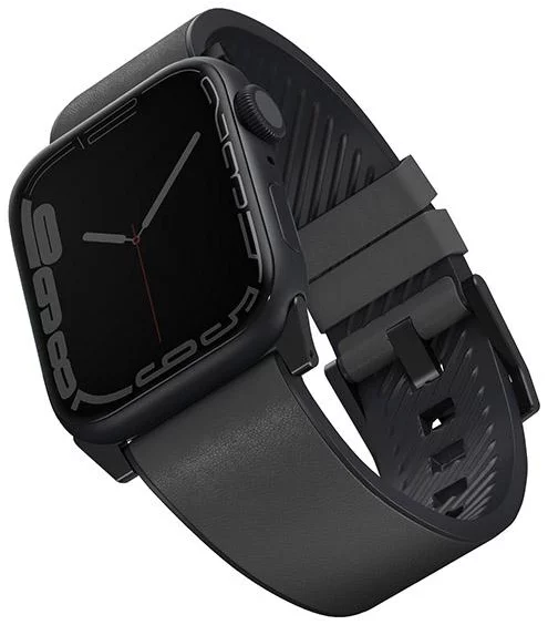 Remienok UNIQ strap Straden Apple Watch Series 4/5/6/7/SE 42/44/45mm. Leather Hybrid Strap grey (UNIQ-45MM-STRAGRY)