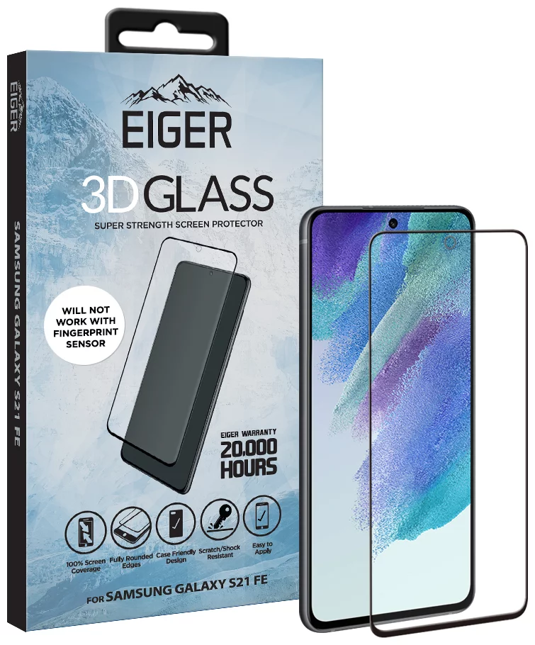 Ochranné sklo Eiger GLASS 3D Screen Protector for Samsung Galaxy S21 FE Smart Lock