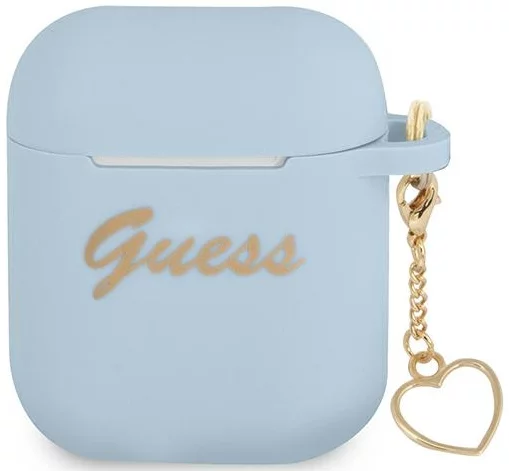 Levně Guess AirPods cover Bue Silicone Charm Collection (GUA2LSCHSB)