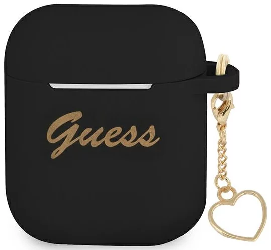 Levně Guess GUA2LSCHSK AirPods cover black Silicone Charm Collection (GUA2LSCHSK)