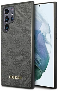 Guess GUHCS22LG4GFGR S22 Ultra S908 grey hard case 4G Metal Gold Logo (GUHCS22LG4GFGR)