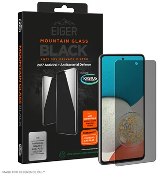Eiger Mountain GLASS BLACK Panzerglas mit Privatsphäre 2.5D für Samsung Galaxy A53/A52/A52s 5G (EGMSP00230)  