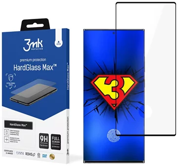 3MK HardGlass Max Samsung S22 Ultra S908 black, FullScreen Glass