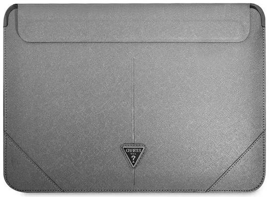 Levně Pouzdro Guess Sleeve GUCS14PSATLG 13/14" silver Saffiano Triangle Logo (GUCS14PSATLG)