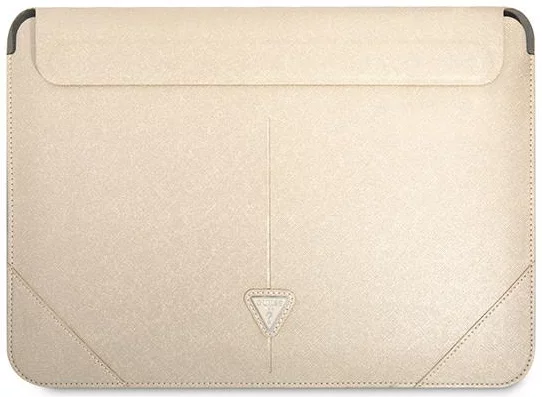 Levně Pouzdro Guess Sleeve GUCS16PSATLE 16" beige Saffiano Triangle Logo (GUCS16PSATLE)
