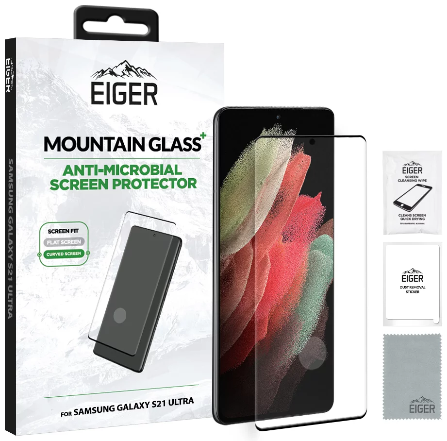 E-shop Ochranné sklo Eiger Mountain+ Glass Screen Protector 3D for Samsung S21 Ultra