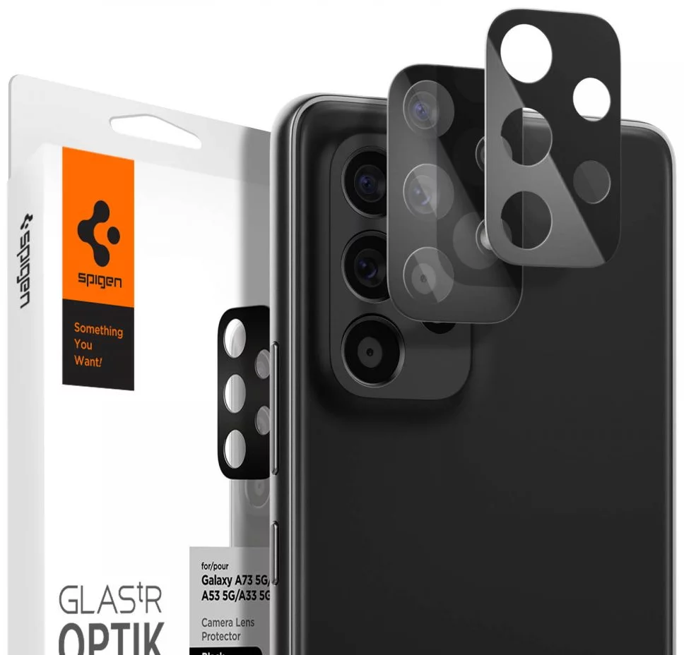 Ochranné sklo COVER FOR SPIGEN OPTIK.TR CAMERA PROTECTOR 2-PACK GALAXY A33 5G / A53 5G / A73 5G BLACK (AGL04307)