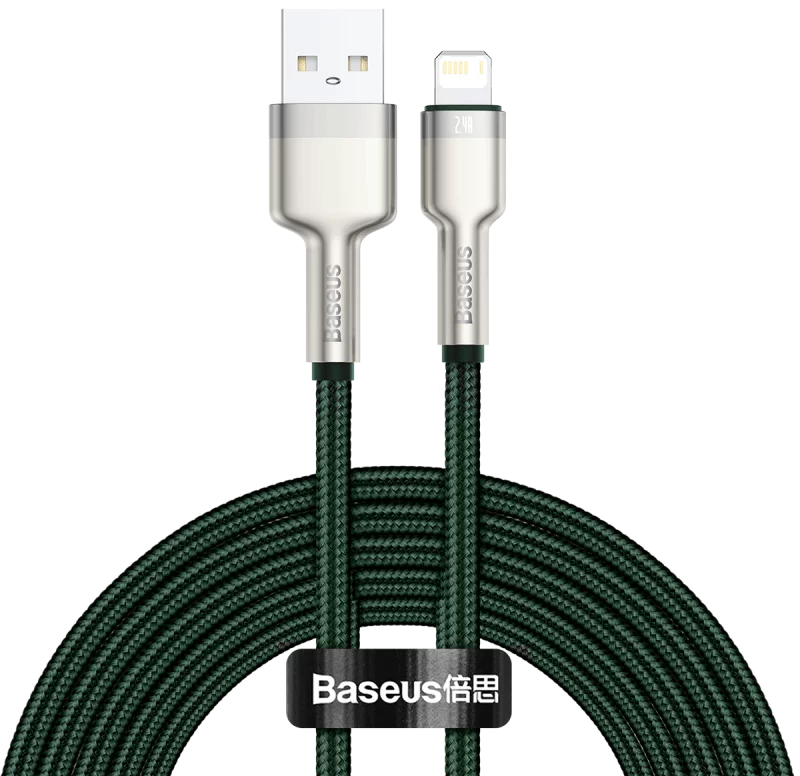 Kábel USB cable for Lightning Baseus Cafule, 2.4A, 2m (green)