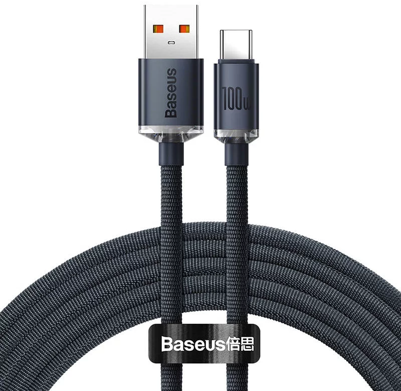 Kábel Baseus Crystal Shine cable USB to USB-C, 100W, 1.2m (black)