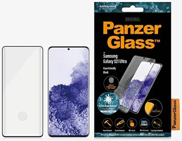 PanzerGlass E2E Microfracture Samsung S21 Ultra G998 Case Friendly Finger Print AntiBacterial black (7258)
