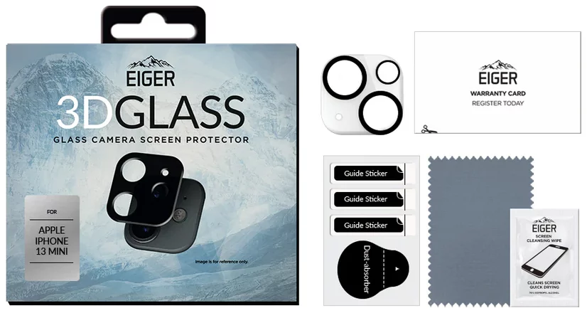 Ochranné sklo Eiger GLASS 3D Camera Lens Protector for Apple iPhone 13 Mini