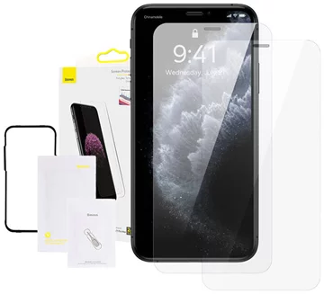 Baseus 0,3 мм пълно стъклено защитно фолио (2 бр.) за iPhone XS Max/11 Pro Max 6,5 инча  
