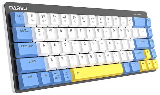 Klávesnica Wireless mechanical keyboard Dareu EK868 Bluetooth (white&blue&yellow))
