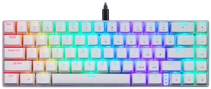 Herná klávesnica Mechanical gaming keyboard Motospeed CK67 RGB (white)