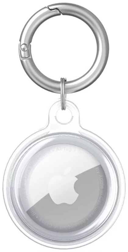 Szilikon védőtok és rögzítő kulcstartó Apple AirTag nyomkövetőhöz - átlátszó ( ECO csomagolás)
