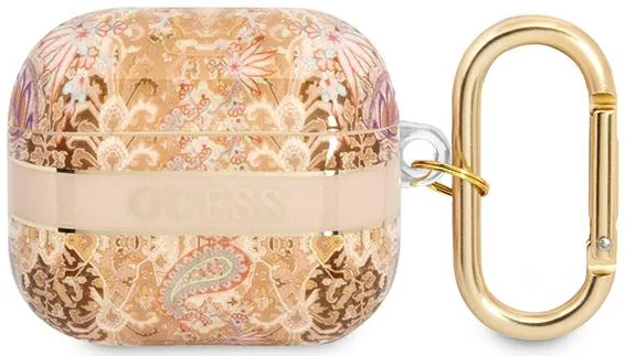 Levně Guess GUA3HHFLD AirPods 3 cover gold Paisley Strap Collection (GUA3HHFLD)