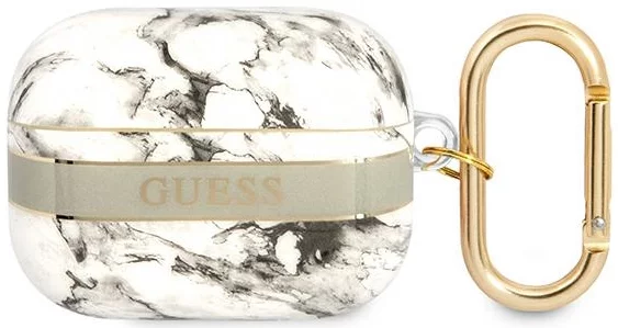 Levně Guess GUAPHCHMAG AirPods Pro cover grey Marble Strap Collection (GUAPHCHMAG)