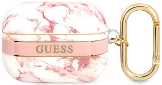 Levně Guess GUAPHCHMAP AirPods Pro cover pink Marble Strap Collection (GUAPHCHMAP)