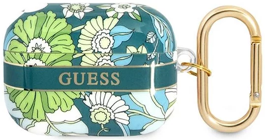 Levně Guess GUAPHHFLN AirPods Pro cover green Flower Strap Collection (GUAPHHFLN)
