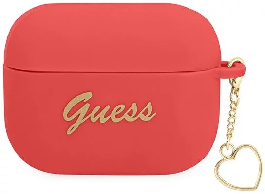 Levně Guess GUAPLSCHSR AirPods 3 cover red Silicone Charm Heart Collection (GUAPLSCHSR)
