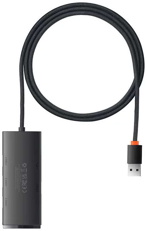 Levně Baseus Lite Series Hub 4in1 USB to 4x USB 3.0, 1m (Black)