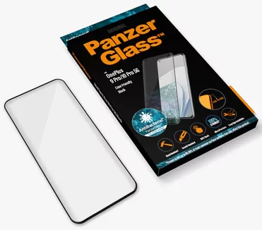 Levně Ochranné sklo PanzerGlass E2E MicroFracture OnePlus 9 Pro Case Friendly black Antibacterial (7020)