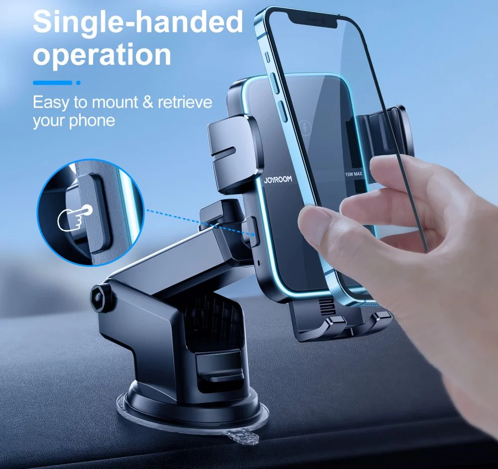 Holder JOYROOM JR-ZS246 DASHBOARD CAR MOUNT WIRELESS CHARGER 15W BLACK  (6941237179746)
