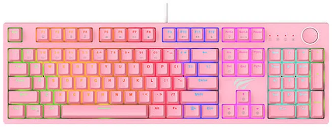 Levně Herní klávesnice Havit KB871L Mechanical Gaming Keyboard RGB (pink)