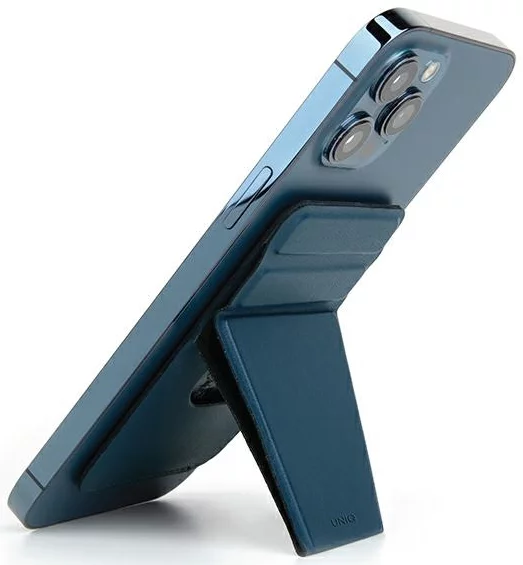 Stojan UNIQ Lyft magnetic phone stand snap-on stand and card holder blue (UNIQ-MGSNAPONCH-LYFTBLU)