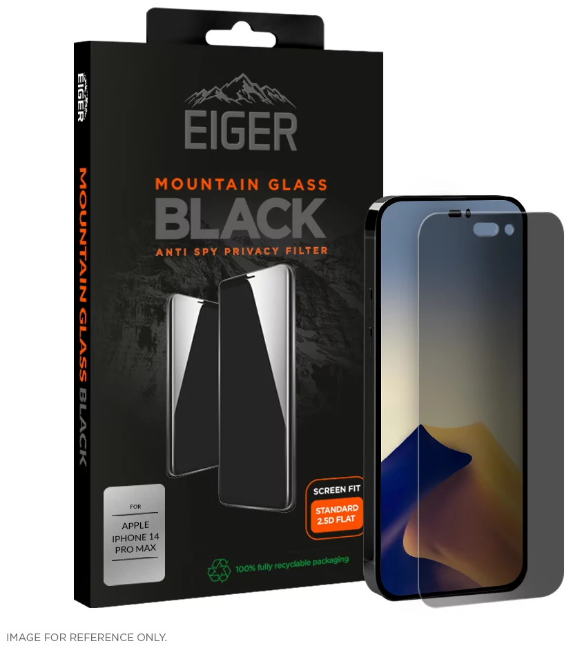 Ochranné sklo Eiger Mountain Black Privacy Screen Protector 2.5D for Apple iPhone 14 Pro Max in Black