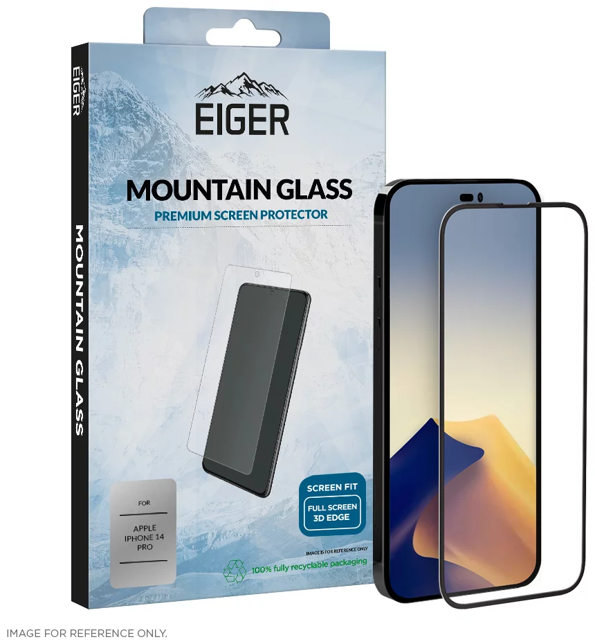 Levně Ochranné sklo Eiger Mountain Glass Screen Protector 3D for Apple iPhone 14 Pro in Clear