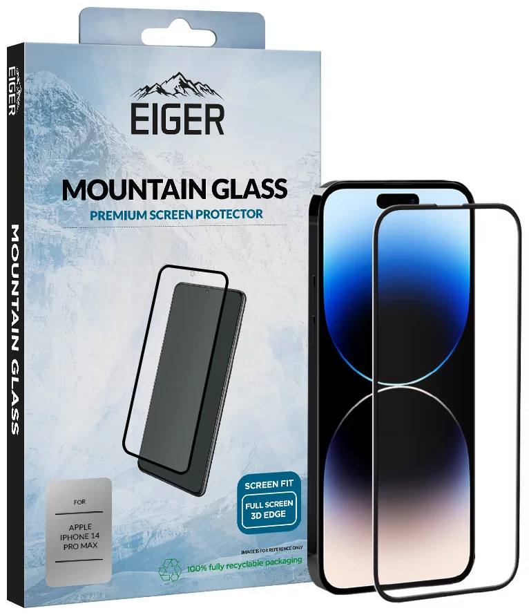 Levně Ochranné sklo Eiger Mountain Glass Screen Protector 3D for Apple iPhone 14 Pro Max in Clear