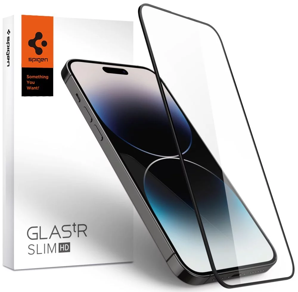 Ochranné sklo SPIGEN GLASS FC IPHONE 14 PRO MAX BLACK (AGL05209)