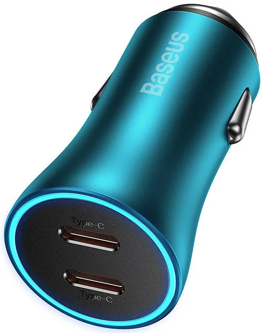 Nabíječka do auta Baseus Golden Contactor Pro car charger, 2x USB-C, 40W (blue)
