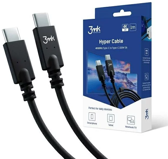 E-shop Kábel 3MK USB-C to C 60W 3A - 3mk Hyper Silicone Cable