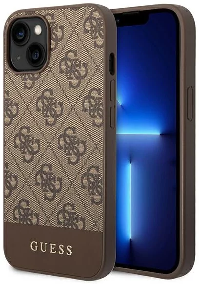 E-shop Kryt Guess GUHCP14MG4GLBR iPhone 14 Plus 6,7" brown hard case 4G Stripe Collection (GUHCP14MG4GLBR)