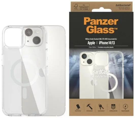 Levně Kryt PanzerGlass HardCase iPhone 14 6,1" MagSafe Antibacterial Military grade transparent 0409 (0409)