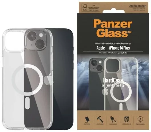 Levně Kryt PanzerGlass HardCase iPhone 14 Plus 6,7" MagSafe Antibacterial Military grade transparent 0411 (0411)