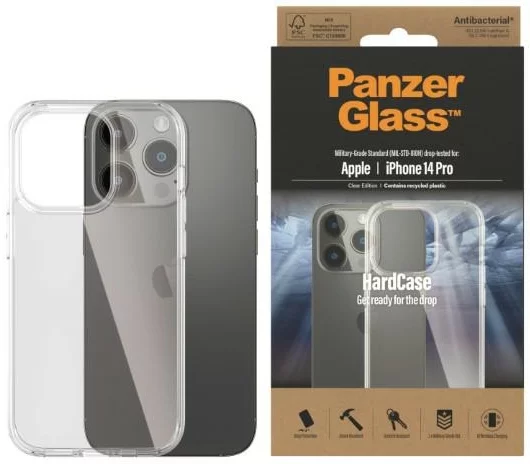 Levně Kryt PanzerGlass HardCase iPhone 14 Pro 6,1" Antibacterial Military grade transparent 0402 (0402)
